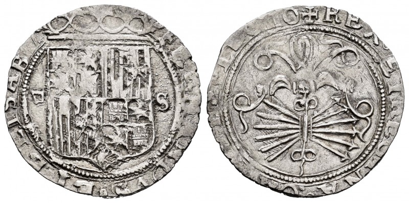 Catholic Kings (1474-1504). 1 real. Sevilla. (Cal-440). Ag. 3,37 g. Shield betwe...