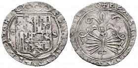 Catholic Kings (1474-1504). 1 real. Sevilla. (Cal-440). Ag. 3,37 g. Shield between D square and S. Almost VF/VF. Est...50,00. 

SPANISH DESCRIPTION: F...