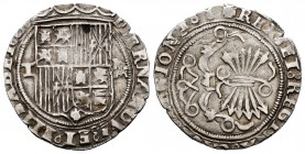 Catholic Kings (1474-1504). 1 real. Toledo. (Cal-468). Ag. 3,39 g. Shield between T - M. VF. Est...50,00. 

SPANISH DESCRIPTION: Fernando e Isabel (14...
