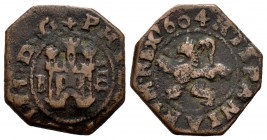 Philip III (1598-1621). 4 maravedis. 1604. Burgos. Ae. 3,18 g. Contemporary counterfeit. VF. Est...30,00. 

SPANISH DESCRIPTION: Felipe III (1598-1621...