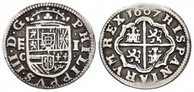 Philip III (1598-1621). 1 real. 1607. Segovia. C. (Cal-516). Ag. 3,26 g. Scarce. VF/Almost VF. Est...70,00. 

SPANISH DESCRIPTION: Felipe III (1598-16...