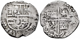 Philip III (1598-1621). 8 reales. Potosí. R. (Cal-912). Ag. 26,62 g. Arms of Flanders and Tyrol without separation. King´s ordinal III visible. Almost...