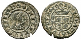 Philip IV (1621-1665). 8 maravedis. 1661. Granada. N. (Cal-340). (Jarabo-Sanahuja-M241). Ae. 2,24 g. Scarce. Est...60,00. 

SPANISH DESCRIPTION: Felip...
