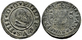Philip IV (1621-1665). 16 maravedis. 1663. Cuenca. (Cal-457). (Jarabo-Sanahuja-M194). Ae. 4,15 g. VF/Almost VF. Est...45,00. 

SPANISH DESCRIPTION: Fe...