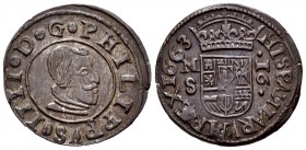 Philip IV (1621-1665). 16 maravedis. 1663. Madrid. S. (Cal-475). Ae. 4,71 g. Almost XF. Est...40,00. 

SPANISH DESCRIPTION: Felipe IV (1621-1665). 16 ...