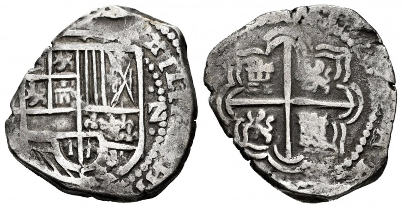 Philip IV (1621-1665). 2 reales. Potosí. T. (Cal-910?). Ag. 6,29 g. II value as ...