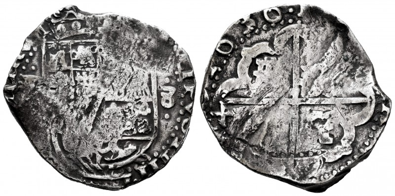 Philip IV (1621-1665). 8 reales. 1630. Potosí. (T). (Cal-1455). Ag. 27,38 g. Ful...