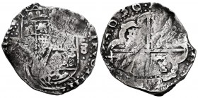 Philip IV (1621-1665). 8 reales. 1630. Potosí. (T). (Cal-1455). Ag. 27,38 g. Full date. Part of the king´s name and numeral visible. Almost VF. Est......