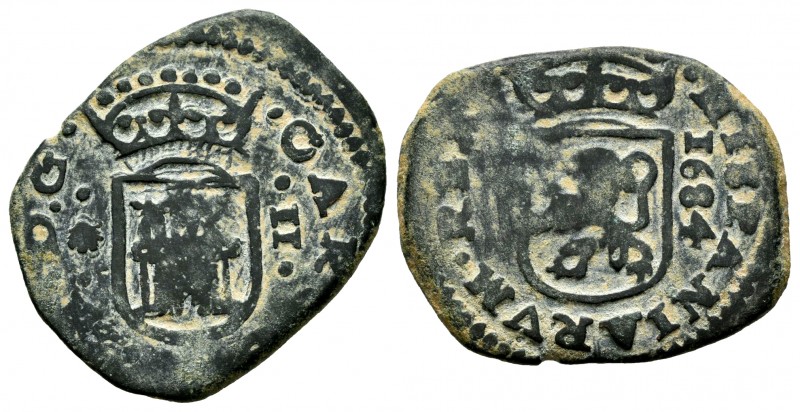 Charles II (1665-1700). 2 maravedis. 1684. Coruña. (Cal-54). (Jarabo-Sanahuja-N-...