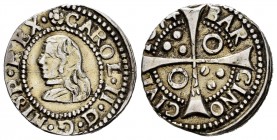 Charles II (1665-1700). 1 croat. 1674. Barcelona. (Cal-202). Ag. 3,09 g. Inverted D on obverse. Struck over another coin. Choice VF. Est...60,00. 

SP...