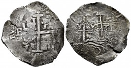 Charles II (1665-1700). 8 reales. ¿1677?. Potosí. E. (Cal-type 111). Ag. 22,76 g. Corrosion from salt water immersion. Almost VF. Est...150,00. 

SPAN...