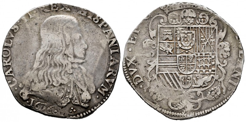 Charles II (1665-1700). 1 felipe. 1676. Milano. (Vti-19). (Olivares-278). (Mir-3...