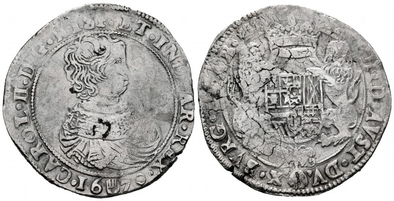 Charles II (1665-1700). 1 ducaton. 1670. Antwerpen. (Vti-484). (Vanhoudt-692 AN)...