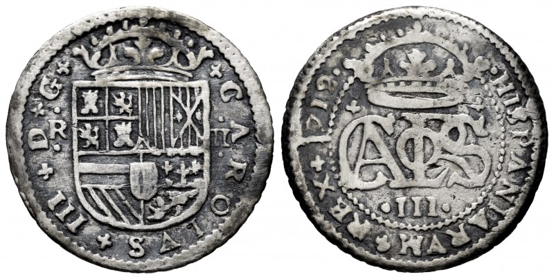 Charles III The Pretender (1701-1714). 2 reales. 1712/1. Barcelona. (Cal-33 var)...