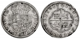 Philip V (1700-1746). 2 reales. 1721. Cuenca. JJ. (Cal-671). Ag. 5,52 g. VF/Almost VF. Est...40,00. 

SPANISH DESCRIPTION: Felipe V (1700-1746). 2 rea...