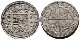 Philip V (1700-1746). 2 reales. 1723. Madrid. A. (Cal-1250). Ag. 5,44 g. Minor stains. Almost XF. Est...150,00. 

SPANISH DESCRIPTION: Felipe V (1700-...