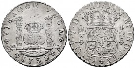 Philip V (1700-1746). 8 reales. 1738. México. MF. (Cal-1449). Ag. 26,81 g. Choice VF. Est...250,00. 

SPANISH DESCRIPTION: Felipe V (1700-1746). 8 rea...