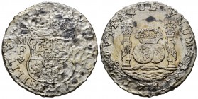 Philip V (1700-1746). 8 reales. 1741. México. MF. (Cal-1458). Ag. 21,07 g. Corrosion from salt water immersion. Choice F. Est...80,00. 

SPANISH DESCR...