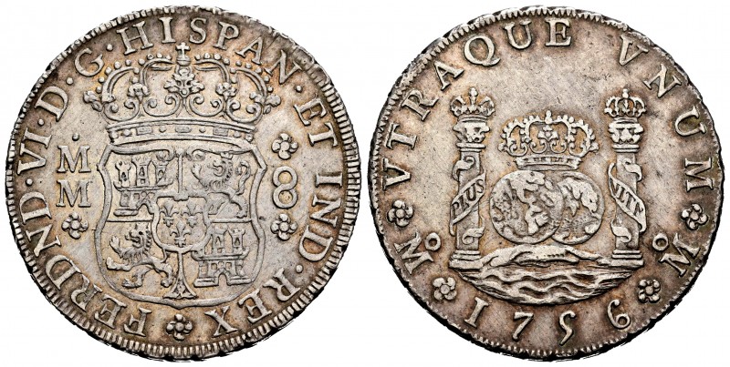 Ferdinand VI (1746-1759). 8 reales. 1756. México. MM. (Cal-491). Ag. 27,14 g. Mi...