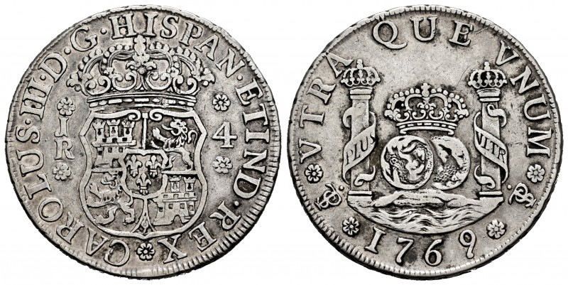 Charles III (1759-1788). 4 reales. 1769. Potosí. (Cal-925). Ag. 13,23 g. Straigh...