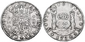 Charles III (1759-1788). 8 reales. 1770. México. FM. (Cal-912). Ag. 26,72 g. Trces of mounting. Almost VF. Est...150,00. 

SPANISH DESCRIPTION: Carlos...