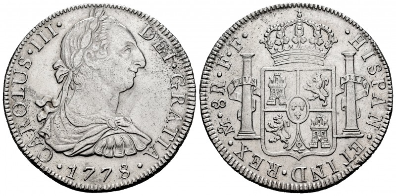 Charles III (1759-1788). 8 reales. 1778. México. FF. (Cal-1117). Ag. 26,83 g. Sl...