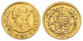 Charles III (1759-1788). 1/2 escudo. 1783. Madrid. JD. (Cal-1275). Au. 1,74 g. Almost VF/VF. Est...120,00. 

SPANISH DESCRIPTION: Carlos III (1759-178...