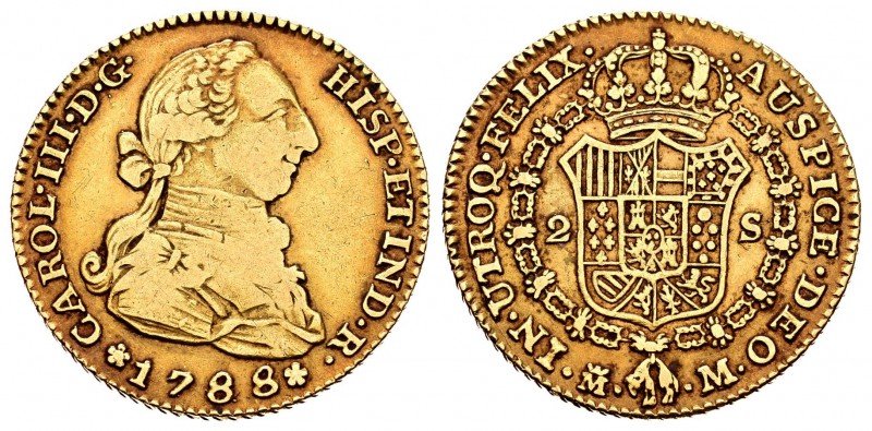 Charles III (1759-1788). 2 escudos. 1788. Madrid. M/PJ. (Cal-1576). Au. 6,73 g. ...