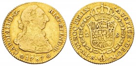 Charles III (1759-1788). 2 escudos. 1787. Sevilla. CM. (Cal-1736). Au. 6,70 g. Almost VF. Est...300,00. 

SPANISH DESCRIPTION: Carlos III (1759-1788)....