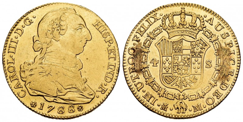 Charles III (1759-1788). 4 escudos. 1788. Madrid. M. (Cal-1795). Au. 13,37 g. We...