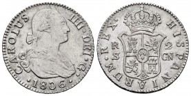 Charles IV (1788-1808). 2 reales. 1906. Sevilla. CN. (Cal-726). Ag. 5,99 g. A good sample. Choice VF. Est...65,00. 

SPANISH DESCRIPTION: Carlos IV (1...