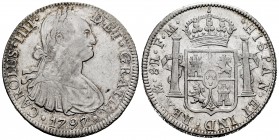 Charles IV (1788-1808). 8 reales. 1797. México. FM. (Cal-960). Ag. 27,00 g. With some original luster remaining. Choice VF/Almost XF. Est...110,00. 

...