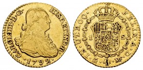 Charles IV (1788-1808). 1 escudo. 1792. Madrid. MF. (Cal-1109). Au. 3,41 g. Almost VF/VF. Est...150,00. 

SPANISH DESCRIPTION: Carlos IV (1788-1808). ...