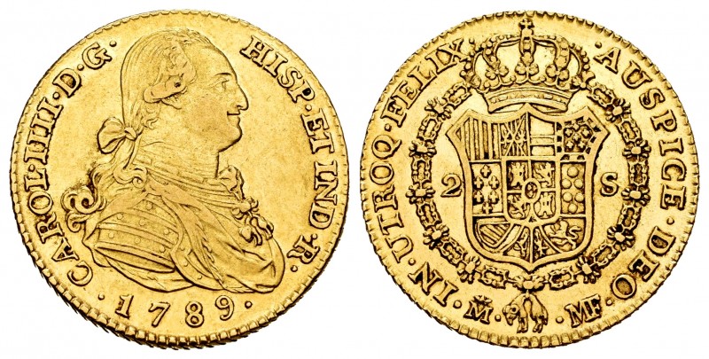 Charles IV (1788-1808). 2 escudos. 1789. Madrid. MF. (Cal-1274). Au. 6,69 g. Alm...