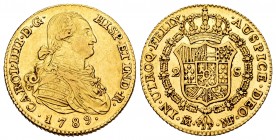 Charles IV (1788-1808). 2 escudos. 1789. Madrid. MF. (Cal-1274). Au. 6,69 g. Almost XF. Est...350,00. 

SPANISH DESCRIPTION: Carlos IV (1788-1808). 2 ...