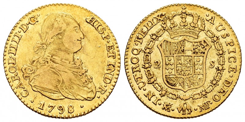 Charles IV (1788-1808). 2 escudos. 1798. Madrid. MF. (Cal-1290). Au. 6,82 g. Alm...