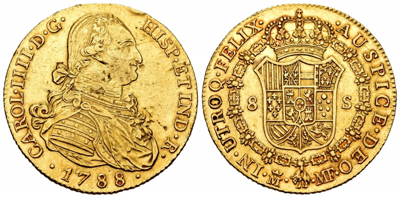 Charles IV (1788-1808). 8 escudos. 1788. Madrid. MF. (Cal-1617). Au. 27,06 g. Fi...