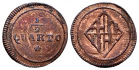 Joseph Napoleon (1808-1814). 1/2 cuarto. Barcelona. (Cal-1). Ae. 1,09 g. Scarce. Almost VF. Est...50,00. 

SPANISH DESCRIPTION: José Napoleón (1808-18...