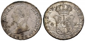Joseph Napoleon (1808-1814). 4 reales. 1813. Madrid. RN. (Cal-22). Ag. 5,83 g. Almost VF. Est...70,00. 

SPANISH DESCRIPTION: José Napoleón (1808-1814...