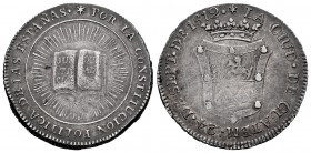 Ferdinand VII (1808-1833). Medal. 1812. Guatemala. (Vq-14195). (Vives-299). Ag. 7,02 g. Proclamation of the constitution of Cádiz. Choice VF. Est...14...