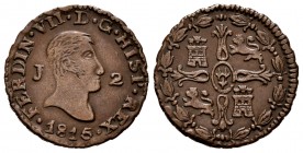Ferdinand VII (1808-1833). 2 maravedis. 1815. Jubia. (Cal-128). Ae. 2,61 g. First bust. VF/Choice VF. Est...65,00. 

SPANISH DESCRIPTION: Fernando VII...