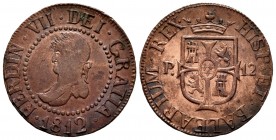 Ferdinand VII (1808-1833). 12 dineros. 1812. Mallorca. (Cal-1594). Ae. 5,64 g. Scarce in this grade. Choice VF. Est...50,00. 

SPANISH DESCRIPTION: Fe...