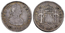 Ferdinand VII (1808-1833). 1 real. 1809. Guatemala. M. (Cal 2008-1111). Ag. 3,32 g. Bust of Charles IV. Rare. Almost VF. Est...170,00. 

SPANISH DESCR...