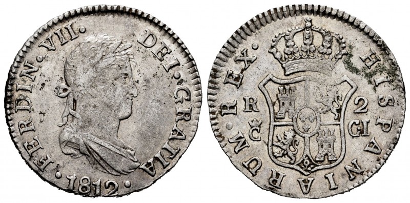 Ferdinand VII (1808-1833). 2 reales. 1812. Cadiz. CI. (Cal-727). Ag. 5,89 g. Cho...