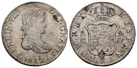 Ferdinand VII (1808-1833). 2 reales. 1812. Cataluña, minted in Mallorca. SF. (Cal-766). Ag. 5,48 g. Laureate bust. Tone. Choice VF/VF. Est...120,00. 
...