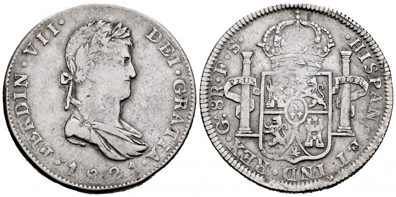 Ferdinand VII (1808-1833). 8 reales. 1821. Guadalajara. FS. (Cal-1211). Ag. 26,9...