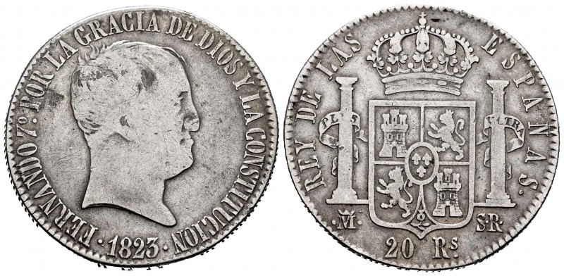 Ferdinand VII (1808-1833). 8 reales. 1823. Madrid. SR. (Cal-1283). Ag. 26,58 g. ...