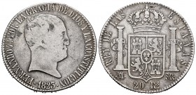 Ferdinand VII (1808-1833). 8 reales. 1823. Madrid. SR. (Cal-1283). Ag. 26,58 g. Very scarce. Choice F/Almost VF. Est...180,00. 

SPANISH DESCRIPTION: ...