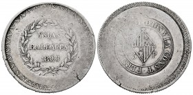 Ferdinand VII (1808-1833). 5 pesetas. 1823. Mallorca. (Cal-1300). Ag. 26,87 g. End of legend: CONST. Almost VF. Est...150,00. 

SPANISH DESCRIPTION: F...
