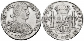 Ferdinand VII (1808-1833). 8 reales. 1809. México. TH. (Cal-1308). Ag. 26,97 g. Minor hairlines. Original luster. XF. Est...130,00. 

SPANISH DESCRIPT...